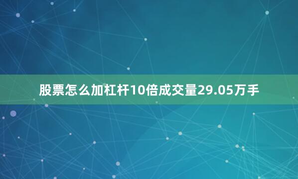 股票怎么加杠杆10倍成交量29.05万手
